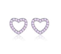Deyanse Pendientes de plata 925 para niña, dulce estrella/círculo/corazón/cisne/canina, pendientes de plata 925, pendientes para dormir cartílago pequeños, hipoalergénicos con circonita, vienen en