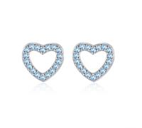 Deyanse Pendientes de plata 925 para niña, dulce estrella/círculo/corazón/cisne/canina, pendientes de plata 925, pendientes para dormir cartílago pequeños, hipoalergénicos con circonita, vienen en