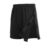 Deyeek Pantalones Cortos Rasgados para Hombre, 2 Lados, con Cierre Abierto, Pantalones Cortos de cirugía de algodón Casual con Bolsillos, Negro -, X-Large