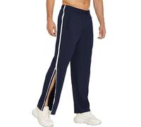 Deyeek Pantalones Deportivos Largos y Transpirables, Pantalones de Yoga con Cremallera Lateral, Pantalones de Hombre para Correr, Baloncesto, Fitness, Yoga y Rehabilitación, Azul Marino, Talla S