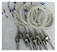 DEYIN Sensor de Temperatura termopozo PT100, sonda de Temperatura RTD de Platino PT100 ZG 3/8 1/4 1/2, Rosca, 3 Cables, Longitud del Tubo 50-400MM(L100mm,3/8")