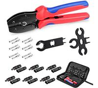 DEYMU Juego de Pinzas de Crimpado Solar para 2,5/4,0/6,0 mm² SolarPanel, Herramientas de Engarce+6 Conectores de Cable Macho de Panel Solar Hembra+1par de llaves para de Cable de Panel Solar