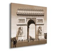 deyoli WTD - Lienzo decorativo (70 x 70 cm), diseño del arco del triunfo en el centro de la ciudad