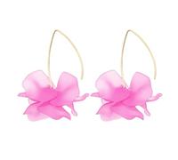 DEYOUM Pendientes largos de pétalos de rosa para mujer, hechos a mano, de acrílico, ligeros, escalonados, con diseño de flores, colgantes de borla floral, aretes de verano, regalos de joyería para