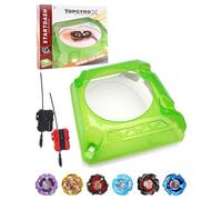 DEZAWRTY Set de Arena X Stadium - 6 peonzas de Combate, 2 lanzadores y 1 Arena Xtreme con X-Celeration Rail, Arena de Batalla para niños a Partir de 6 años, Juguete de Combate para niños, Blanco