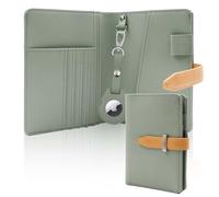 Deziliao AirTag - Soporte para Pasaporte para Hombres y Mujeres, Bonitas Carteras para Pasaporte con Ranura para Airtag, Multiuso, Bloqueo RFID, Cartera para Pasaporte AirTag, Cartera de Viaje (Verde