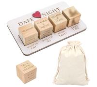DEZP 1 Juego Juego Dados Dados Especiales Dados Divertidos Dados de Madera Dados de Cita de Pareja con Bolsa de Almacenamiento de Franela