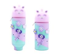 DEZP 1 Pieza Kawaii Estuche para Legami Escolar Kawaii 2 En 1 De Silicona Blanda, 18,5 * 6.5 Cm Tema Animales para Portabolígrafos De Mesa, Cremallera, Lápices De Colores Rotuladores(Unicornio,H)