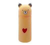 DEZP 1 Pieza Kawaii Estuche para Legami Escolar Kawaii 2 En 1 De Silicona Blanda, 18,5 * 6.5 Cm Tema Animales para Portabolígrafos De Mesa, Cremallera, Lápices De Colores Rotuladores(Oso,F)