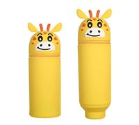 DEZP Kawaii Estuche Para Legami Escolar, 2 En 1 De Silicona Blanda, Serie Animal Estuche Silicona Para Portabolígrafos De Mesa, Cremallera, Lápices De Rotuladores Bolígrafo(jirafa,H)