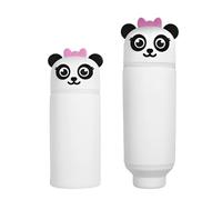 DEZP Kawaii Estuche Para Legami Escolar, 2 En 1 De Silicona Blanda, Serie Animal Estuche Silicona Para Portabolígrafos De Mesa, Cremallera, Lápices De Rotuladores Bolígrafo(panda,G)