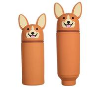 DEZP Kawaii Estuche Para Legami Escolar, 2 En 1 De Silicona Blanda, Serie Animal Estuche Silicona Para Portabolígrafos De Mesa, Cremallera, Lápices De Rotuladores Bolígrafo(Cachorro,A)