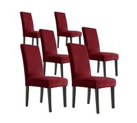 DEZYPZAM Funda para Sillas Terciopelo Elástico | Fundas Sillas De Comedor Universal Ajustables | Fundas de Silla de Comedor para Restaurante, Cocina, Hotel (Vino Tinto,Paquete de 6)