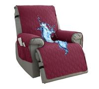 DEZYPZAM Impermeable Funda Sillon Relax Reclinable 1 Asiento, Funda Sillon Relax Reclinable con Bolsillos, Antimanchas y Antiarañazos Fundas para Sillas Reclinables (Vino Tinto,30 x 91 Inch)