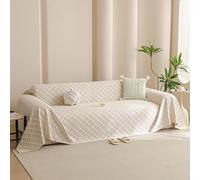 DEZYPZAM Manta para Sofá Extra Grande | Mantas de Sofás Refrescante de Verano Universal | Multiusos Antideslizante Funda Sofás Protector para 1/2/3/4 Plazas (Beige,180x130cm)
