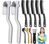 Dfacio Juego de 11 cepillos de Limpieza para Grietas, Suministros de Limpieza de cerdas duras para Cocina, baño, Esquina, lechada, Fregadero, Taza, Tetera, Botella, licuadora