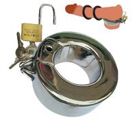 DFADSVCNM Anillo de escroto de acero inoxidable con cerradura, anillo de pene pesado, anillo de testículo, juego de bondage con candado for hombres(L59xN30xH40xW630g)