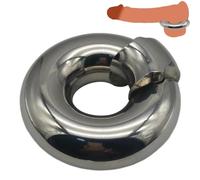 DFADSVCNM Anillo de pene de acero inoxidable macizo con forma de bola redonda de metal sólido, extensor de testículos, colgante de peso for testículos, juguetes sexuales for hombres y parejas.(A)