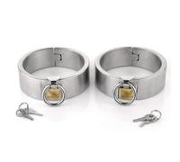 DFADSVCNM BDSM - 1 par de esposas de metal de acero inoxidable, esposas pesadas con llave, juguetes sexuales con cerradura for mujeres y hombres(Frauen5.3cm)