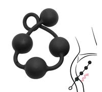 DFADSVCNM Cadena anal de cuentas anales de silicona con 4 bolas for expansión gradual, consolador con cuentas for hombres y mujeres, gancho extra largo, masturbador anal, juguete sexual(L)