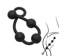 DFADSVCNM Cadena anal de cuentas anales de silicona con 4 bolas for expansión gradual, consolador con cuentas for hombres y mujeres, gancho extra largo, masturbador anal, juguete sexual(S)