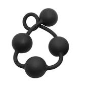 DFADSVCNM Cadena anal de cuentas anales de silicona con 4 bolas for expansión gradual, consolador con cuentas for hombres y mujeres, gancho extra largo, masturbador anal, juguete sexual(L)