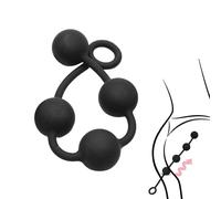 DFADSVCNM Cadena anal de cuentas anales de silicona con 4 bolas for expansión gradual, consolador con cuentas for hombres y mujeres, gancho extra largo, masturbador anal, juguete sexual(M)