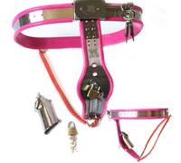 DFADSVCNM Cinturón de castidad de acero inoxidable for hombres mujeres, conjunto de bondage que incluye jaula de pene extraíble, juguete sexual de bondage(120cm/130cm)