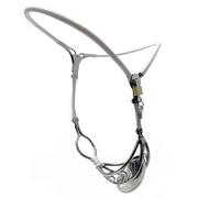 DFADSVCNM Cinturón de castidad de acero inoxidable, jaula invisible for pene, dispositivo de bondage, jaula for pene con cerradura, bragas con agujero, juguetes sexuales BDSM for hombres.(70/80cm)