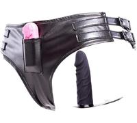 DFADSVCNM Cinturón de castidad de cuero for mujer con consolador de silicona, ropa interior ajustable, bragas de masturbación, vibradores, juguetes sexuales for mujeres.(Vaginal Dildo)