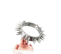 DFADSVCNM Collar de bondage BDSM de acero inoxidable con púas extraíbles de 2 filas, gargantilla/cuello de metal BDSM, juguetes sexuales for parejas y mujeres.(Frau)
