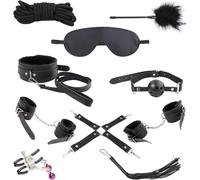DFADSVCNM Conjunto de bondage BDSM for parejas,cordón SM, esposas, esposas for tobillos, pinzas for pezones, mordaza de bola, cosquilleo de plumas