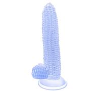 DFADSVCNM Consolador con forma de maíz SM, consolador anal grande con ventosa for pene, punto G, masturbación anal vaginal, juguetes sexuales for mujeres y hombres.(Blue)