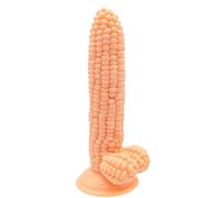 DFADSVCNM Consolador con forma de maíz SM, consolador anal grande con ventosa for pene, punto G, masturbación anal vaginal, juguetes sexuales for mujeres y hombres.(Flesh)