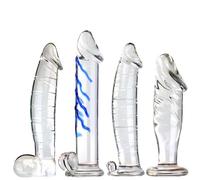 DFADSVCNM Consolador de vidrio SM, consolador anal de vidrio, masturbador vaginal for punto G, juguetes sexuales for mujeres y hombres.(C-22cm)