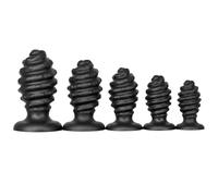 DFADSVCNM Consoladores anales de silicona de gran tamaño, dilatadores anales de enormes cuentas con ventosa fuerte, consoladores suaves en espiral, juguetes sexuales for mujeres y hombres.(L)