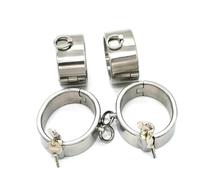 DFADSVCNM Esposas y esposas de acero inoxidable, esposas de bondage for manos y pies,juguetes sexuales eróticos for cosplay for hombres y mujeres(Women Runden,Hand)