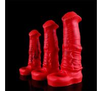 DFADSVCNM Fundas for pene SM con anillo testicular, extensor de pene con dildo de caballo grueso, funda for pene de animal, juguetes sexuales for alargamiento de pene masculino(S)