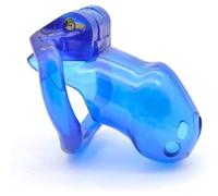 DFADSVCNM Jaula de castidad de silicona ventilada for pene con anillo de pene de 4 tamaños, cinturón de castidad ligero de resina, juguetes sexuales for hombres y parejas.(Blue,50mm)