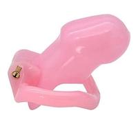 DFADSVCNM Jaula de castidad de silicona ventilada for pene con anillo de pene de 4 tamaños, cinturón de castidad ligero de resina, juguetes sexuales for hombres y parejas.(Pink,45mm)