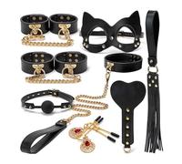 DFADSVCNM Juego de esposas de cuero con cadena for brazos y piernas atadas con esposas, juguete sexual BDSM bondage for parejas de hombres y mujeres