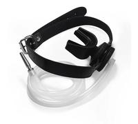 DFADSVCNM Mordaza de boca con tapón for pene, máscara de cuero, dilatador, embudo for orinar, mordaza for sexo oral, bondage, BDSM, juguetes eróticos for mujeres, hombres y parejas.(Schwarz)