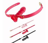 DFADSVCNM Mordaza de silicona ajustable de varias etapas for la boca, con forma de flor, for sexo oral, consolador de garganta profunda, juguete sexual for mujeres, hombres y parejas.(Rot)