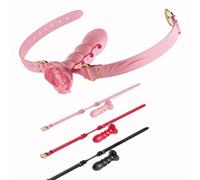 DFADSVCNM Mordaza de silicona ajustable de varias etapas for la boca, con forma de flor, for sexo oral, consolador de garganta profunda, juguete sexual for mujeres, hombres y parejas.(Rosa)