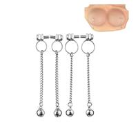 DFADSVCNM Pinzas for pezones BDSM de acero inoxidable, pinzas for pezones, pinzas for pezones, joyería for pezones, cadena for labios, pinzas for pechos, juguetes sexuales eróticos for mujeres(S)