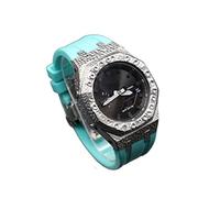 DFAMIN Casioak Mod Kit - Carcasa de metal para reloj GA2100 Hammer Correa de goma + funda para GA2110 cubierta de acero inoxidable, talla única, Ágata