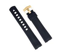 DFAMIN Correa de goma para reloj FKM Fluoro, extremo curvado de 20mm, para correa Omega, nueva pulsera de reloj de buceo Seamaster 300, hebilla de Pin(Black)