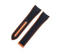 DFAMIN Correa de reloj de 21mm para 600, correa suave de nailon FKM Fluororubber con textura completa de goma para reloj, hebilla plegable para esfera de 43,5mm(Black Orange,21mm)