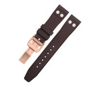 DFAMIN Correa de reloj de goma FKM natural fluororubber de 22mm con remache para correa IWC, pulsera suave de gran piloto Mark Portugieser(Brown4,22MM)