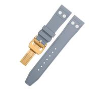 DFAMIN Correa de reloj de goma fluorada natural FKM de 20MM y 21MM con remache para IWC, pulsera suave para piloto grande Mark Portugieser(Gray3,22MM)